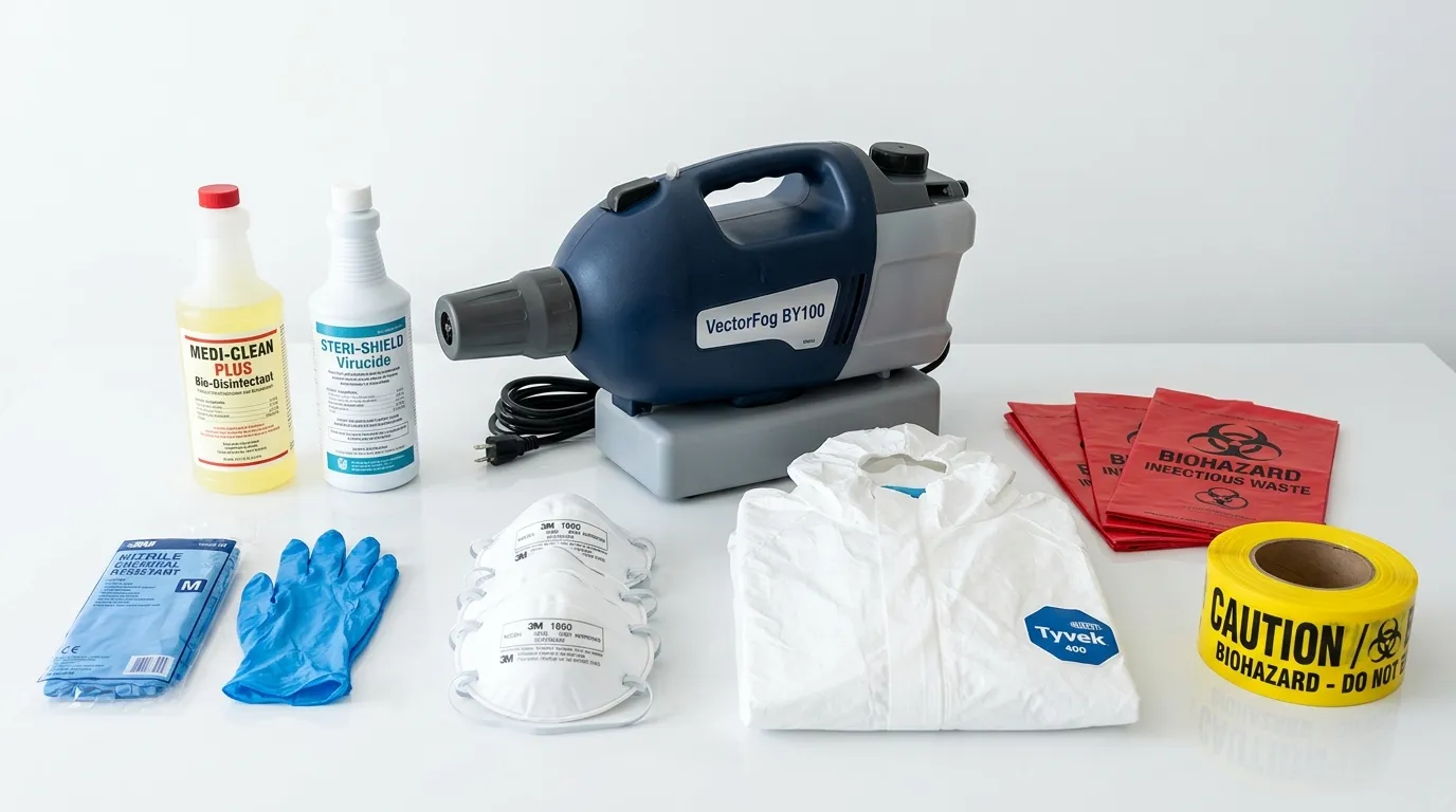 Professional biohazard remediation crew working in Chicago Heights